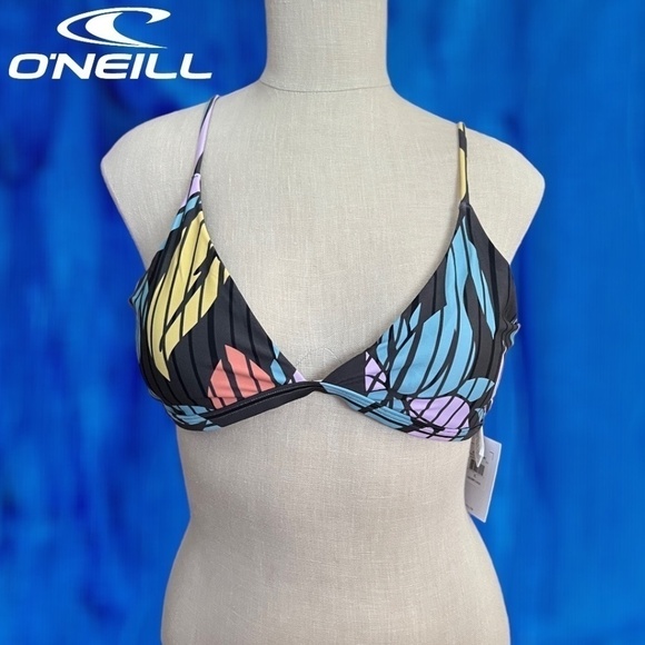 O'NEILL Baylen Tropical Print Adjustable Strap Triangle Bikini Top NWT/XL - Picture 13 of 16